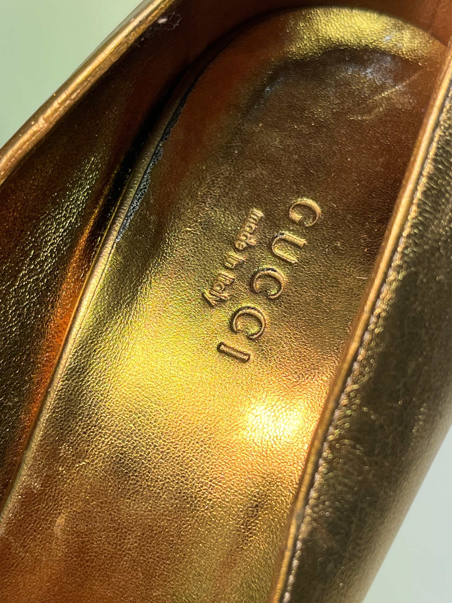 GUCCI by Tom Ford gold belted open toe leather heels (40)