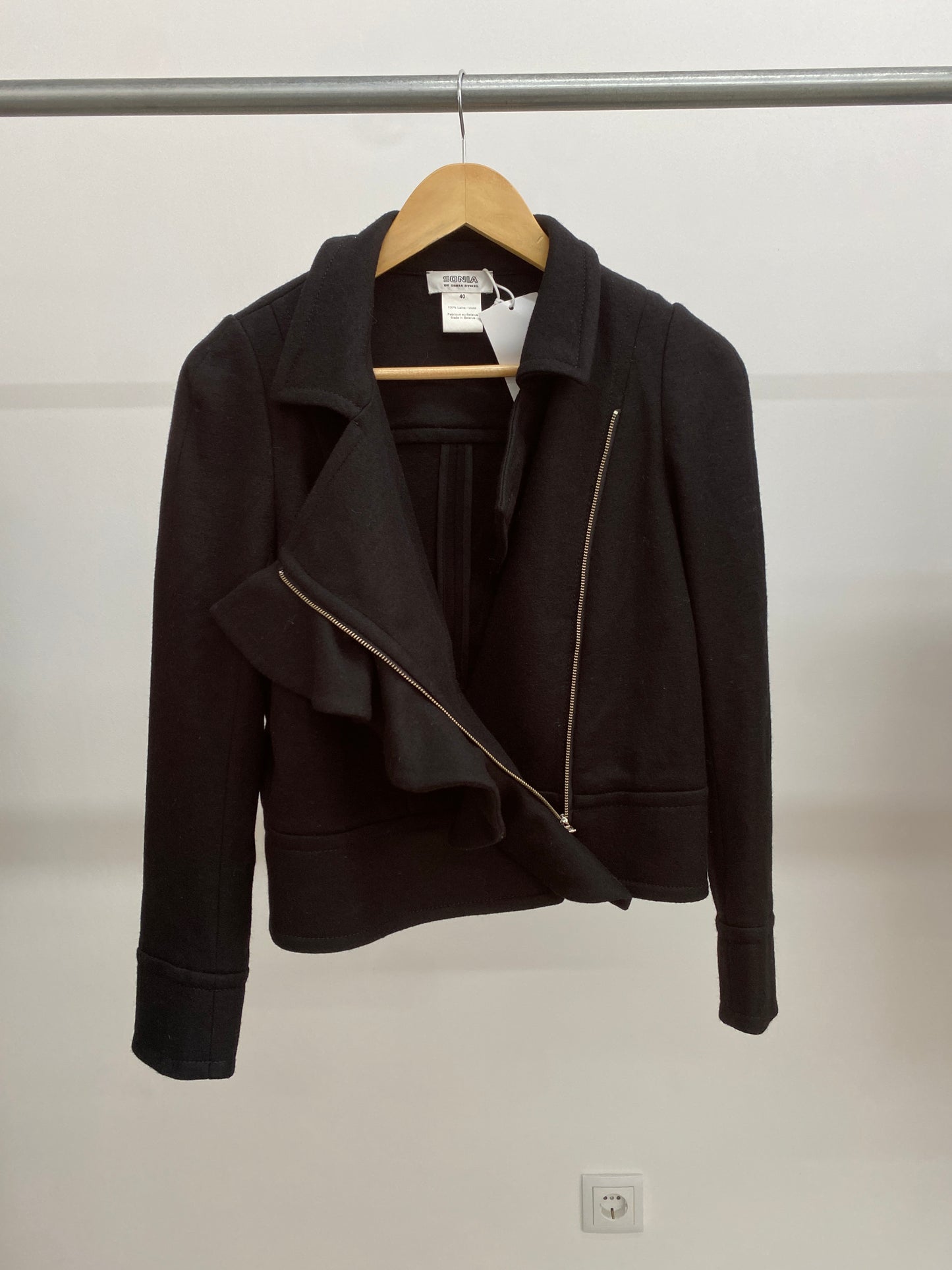 SONIA RYKIEL black wool jacket (M)