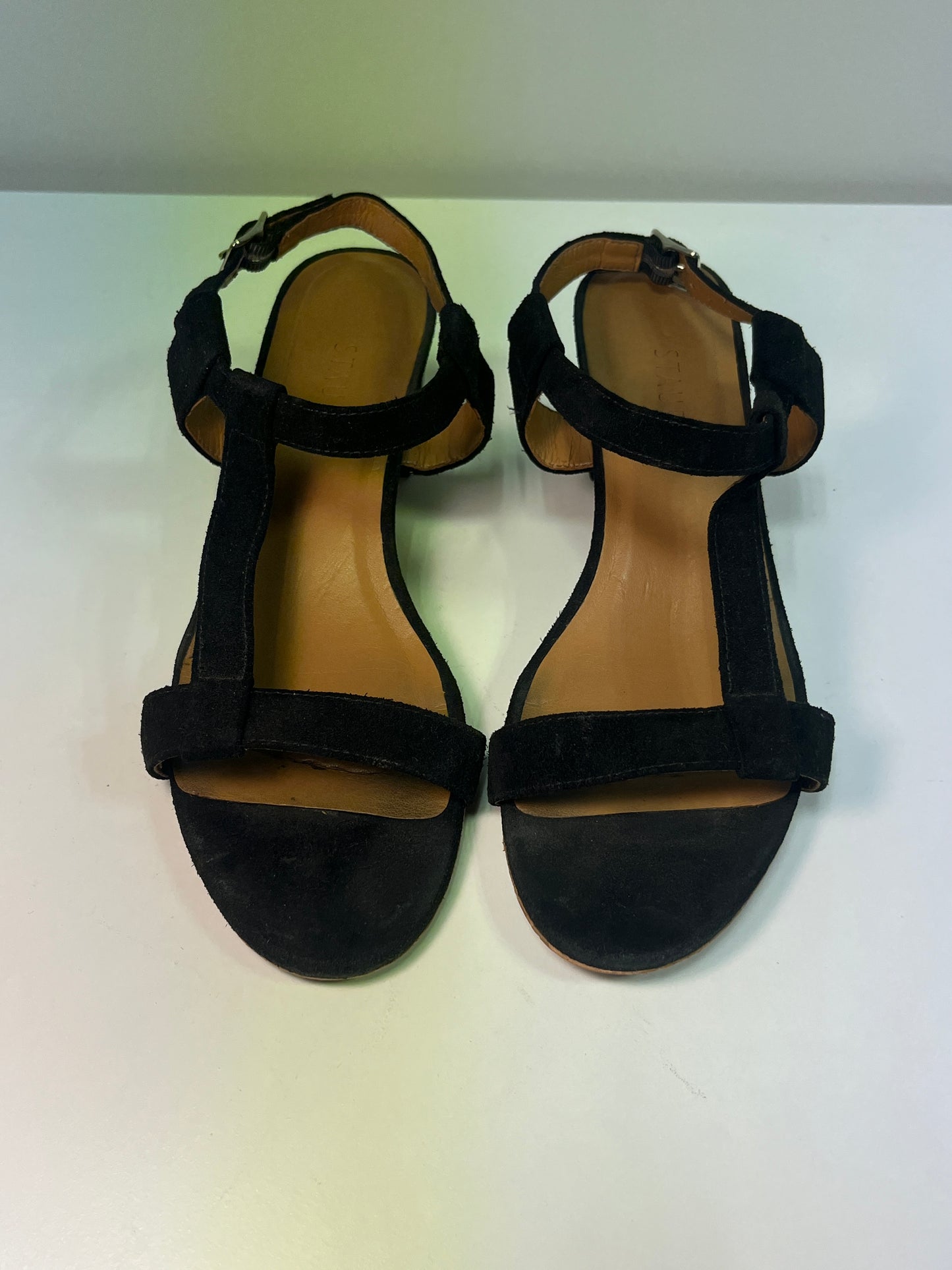 STAUD black suede platform sandals (41)