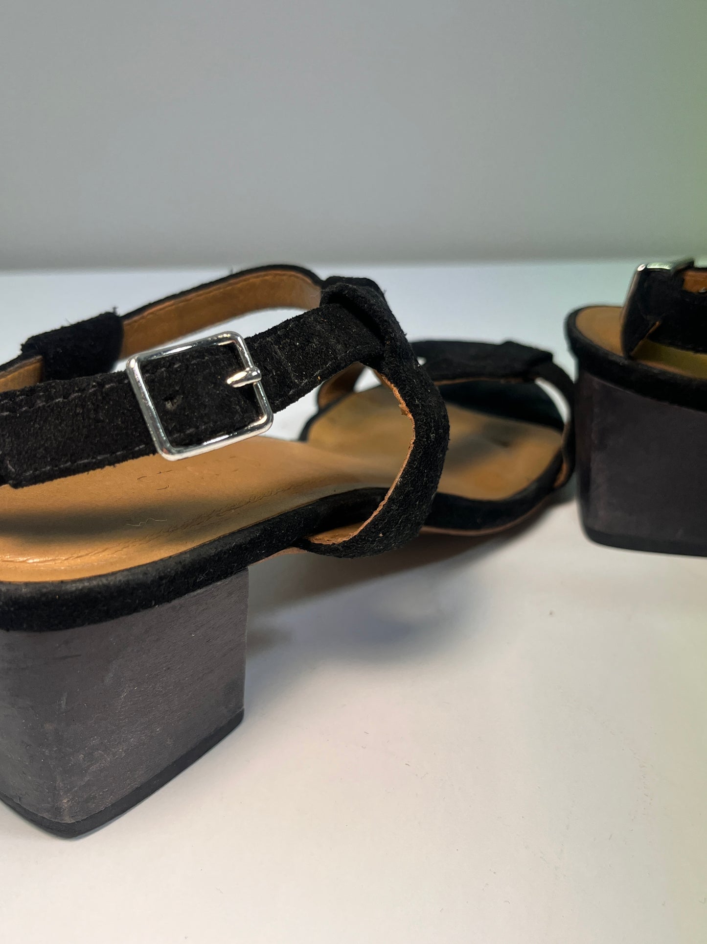 STAUD black suede platform sandals (41)