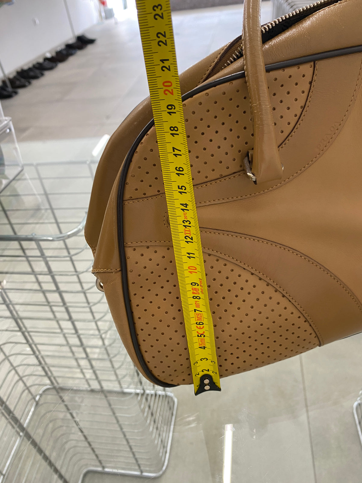 Prada FW99 beige leather bowling bag