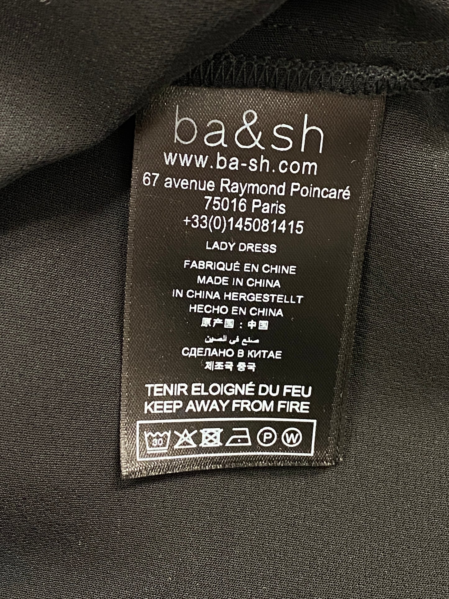 BA&SH black maxi longsleeve dress (S)