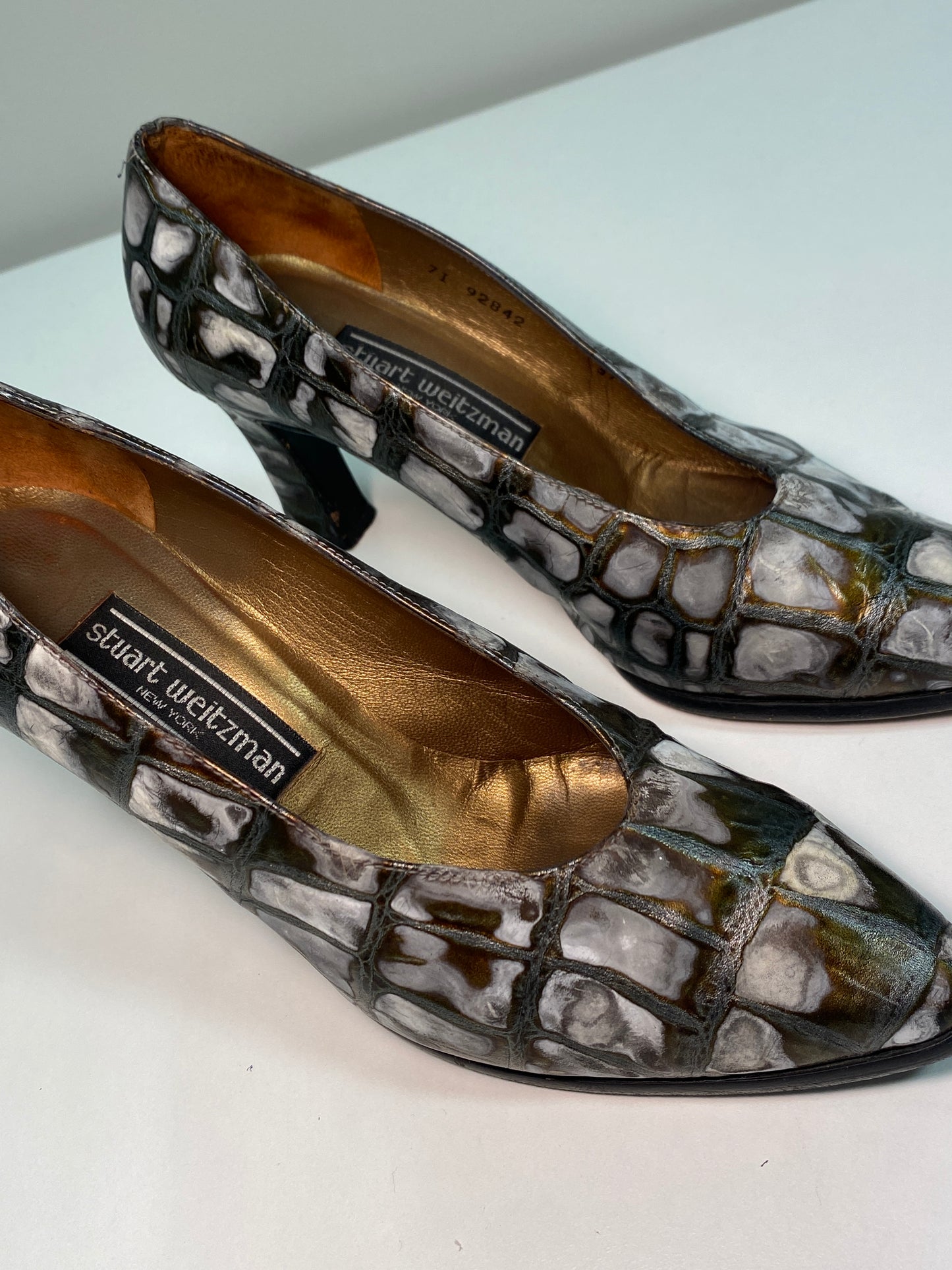 STUART WEITZMAN animal print leather heels (37)