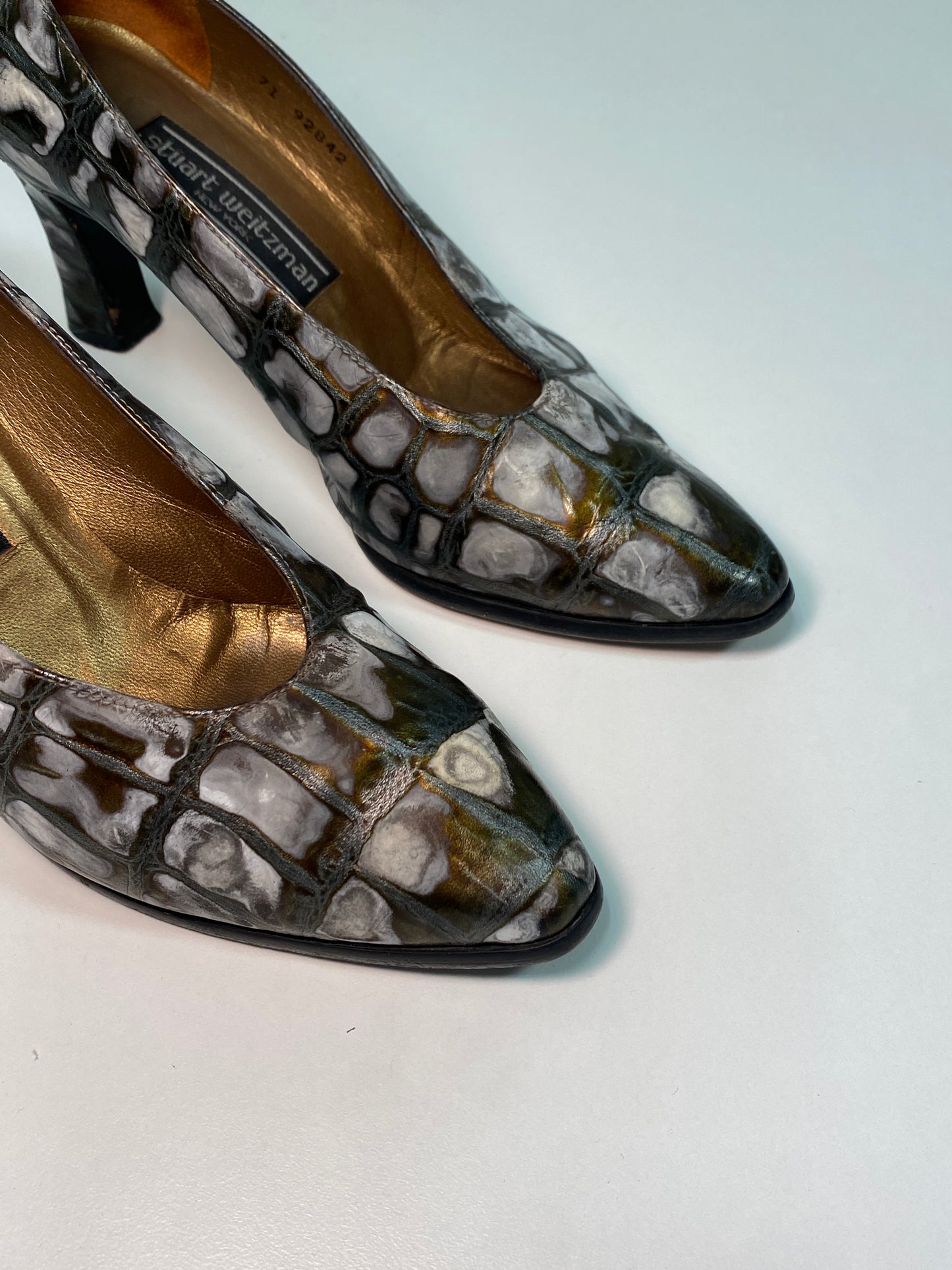 STUART WEITZMAN animal print leather heels (37)