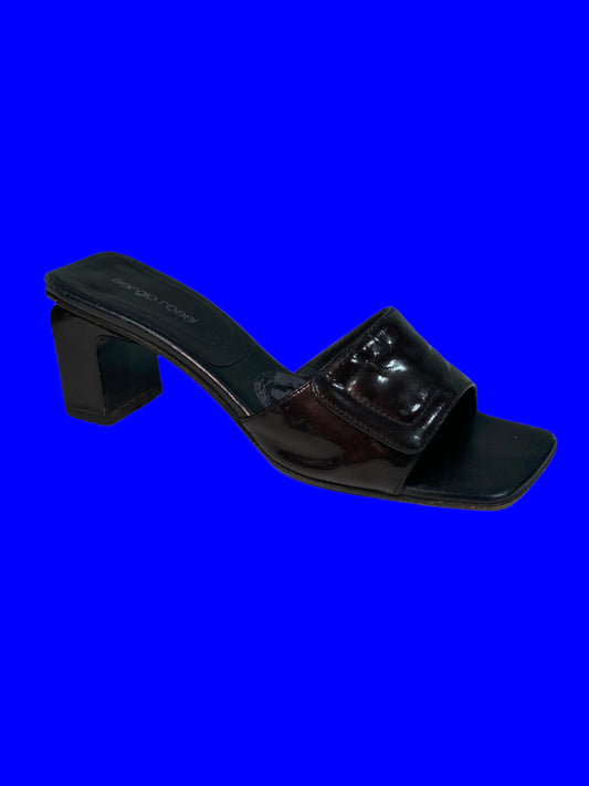 SERGIO ROSSI black leather platform heels (38)