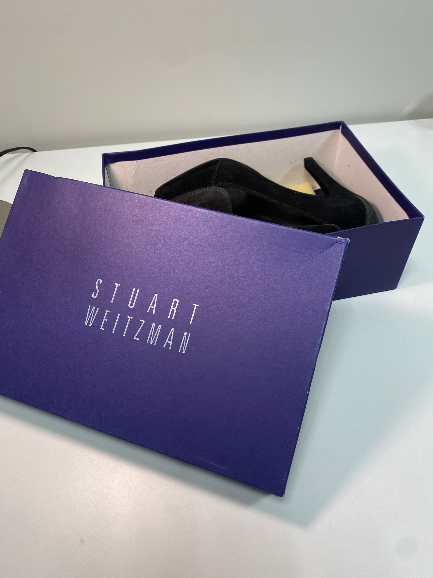 STUART WEITZMAN black and grey leather pumps (39)