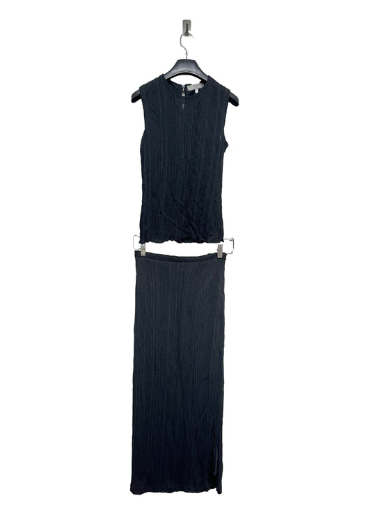 MAX MARA black pleated twin set with maxi skirt (XS)