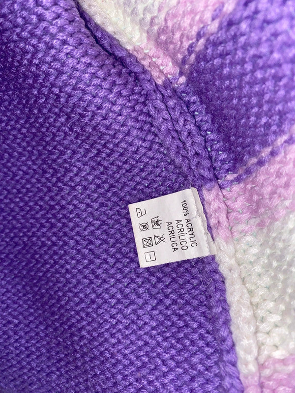 VINTAGE oversized collar knit sweater with buttoned sleeves (M)