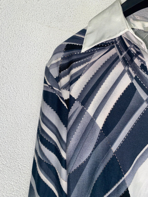 VINTAGE y2k pattern polo top (M)