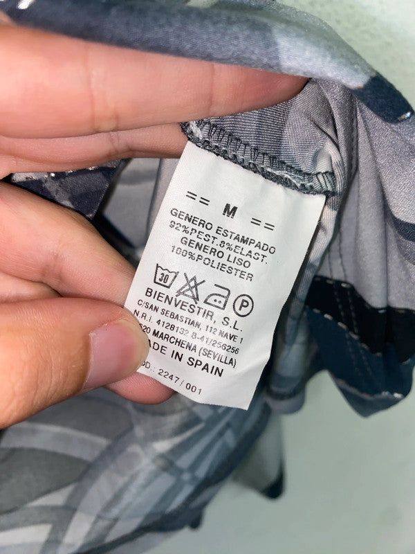 VINTAGE y2k pattern polo top (M)