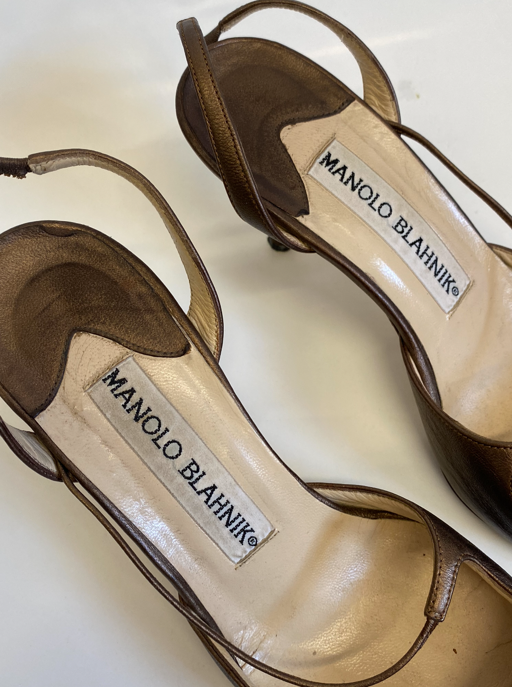 MANOLO BLAHNIK leather brown heels (36)
