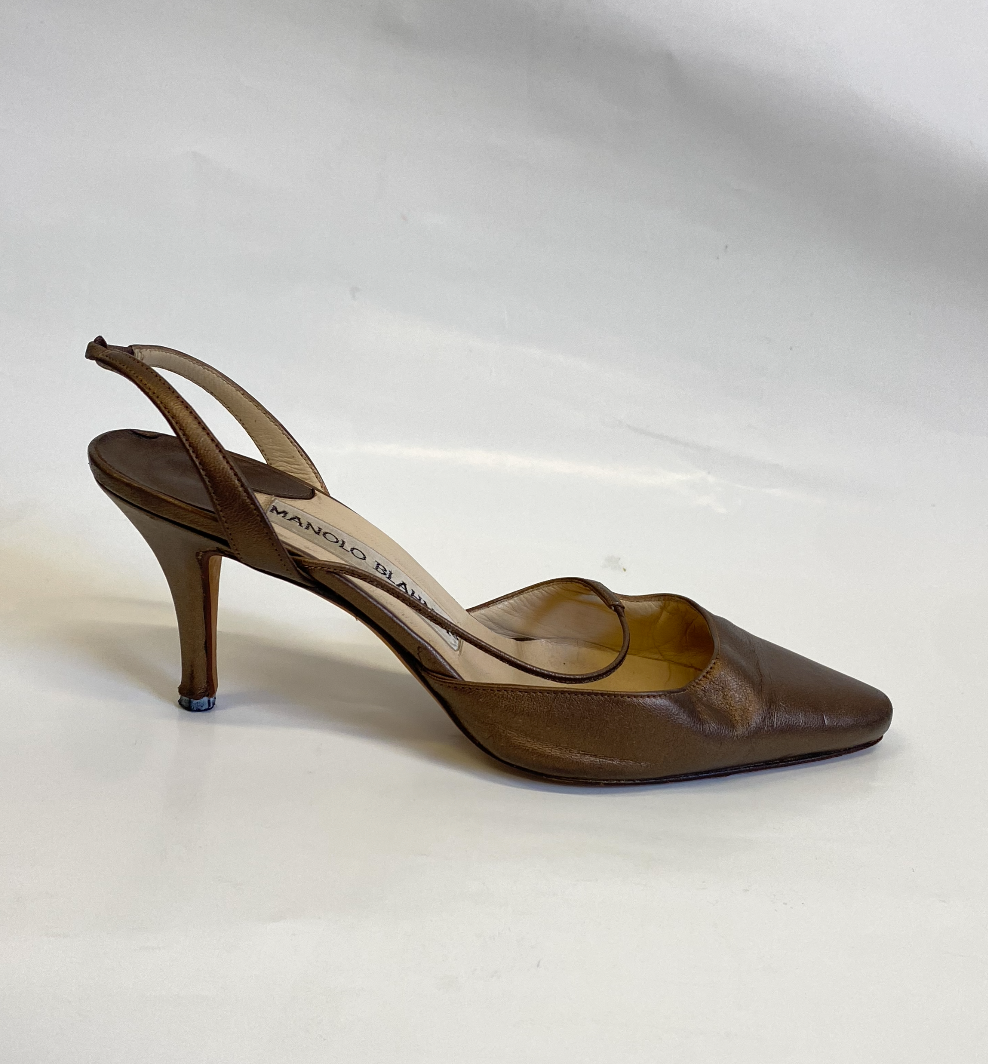 MANOLO BLAHNIK leather brown heels (36)