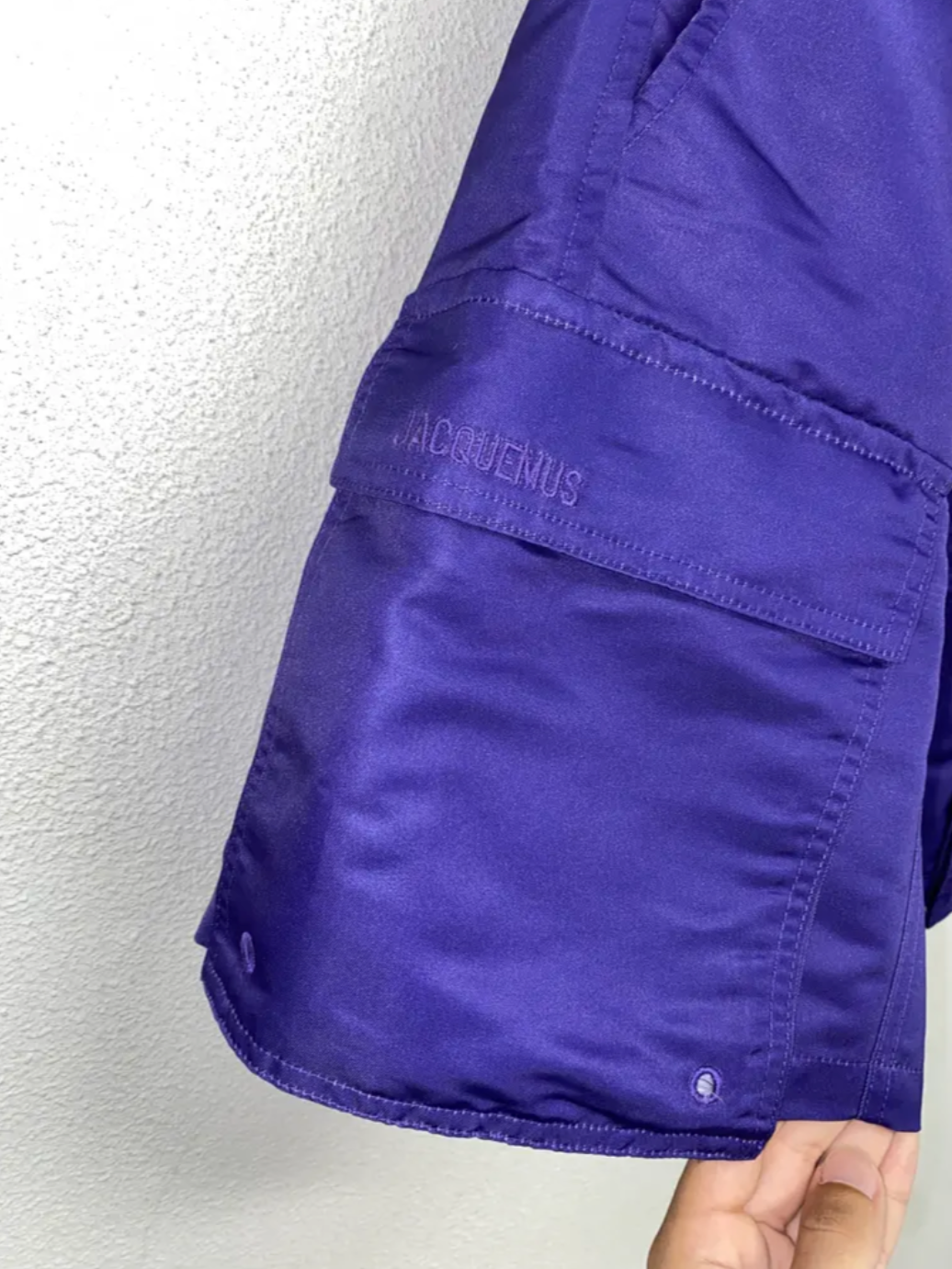 JACQUEMUS purple cargo shorts (L)