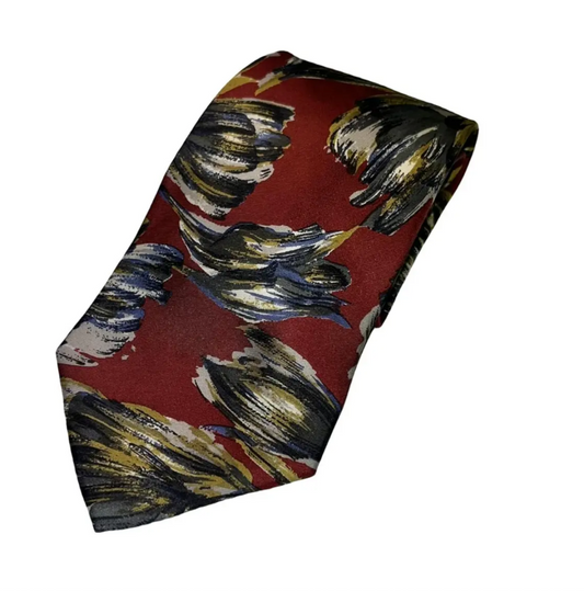 GUCCI red floral pattern classic tie