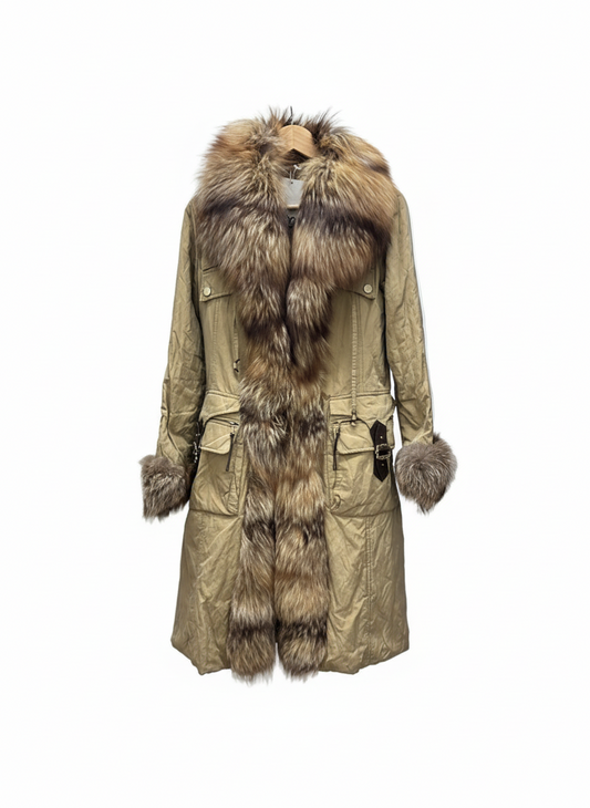 VINTAGE  puffer jacket with fur collar (M)