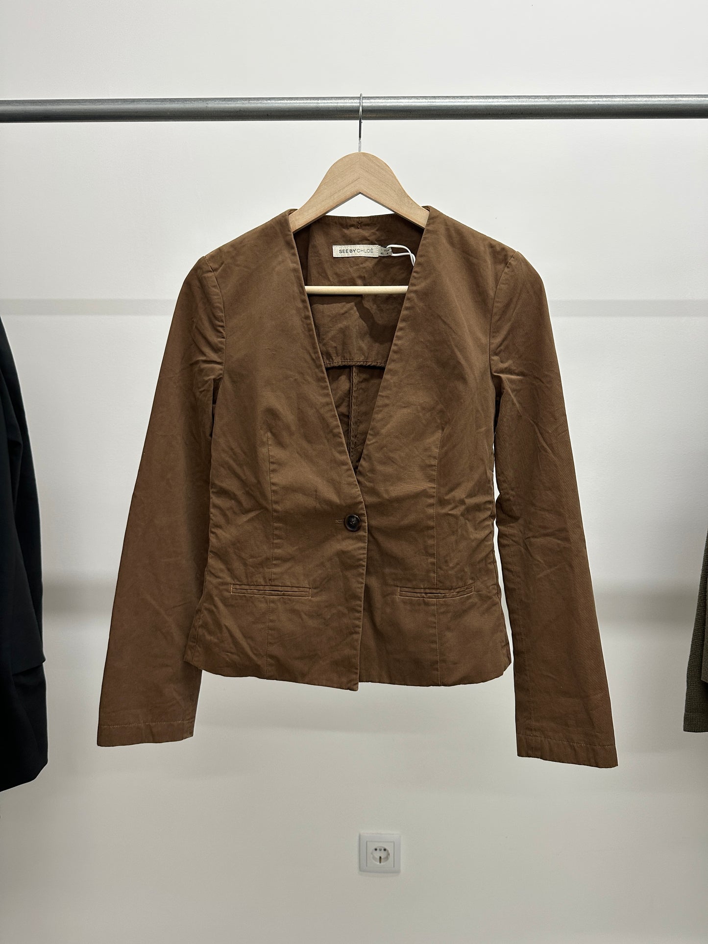 SEE BY CHLOÉ brown v-neck blazer (S)