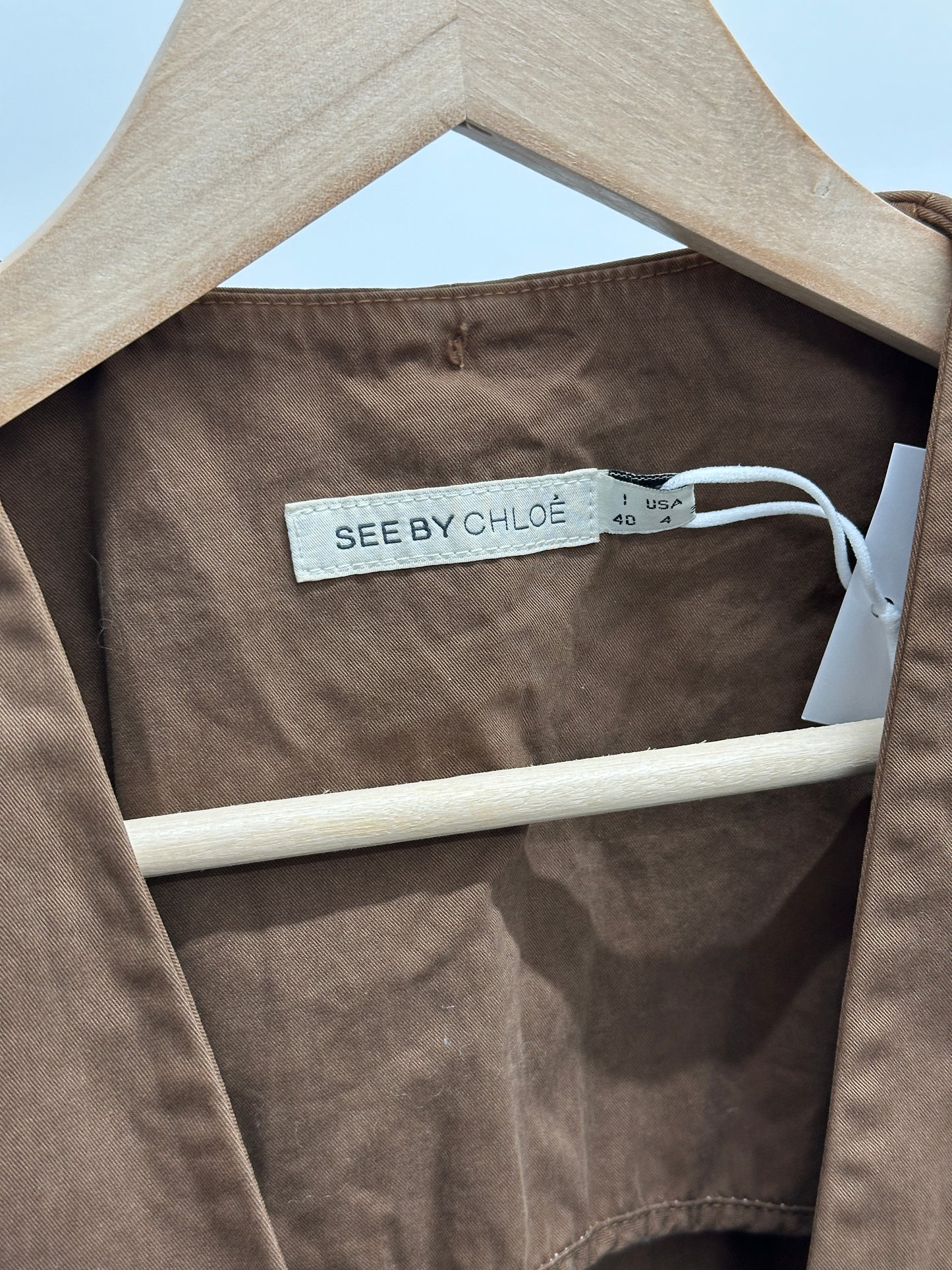 SEE BY CHLOÉ brown v-neck blazer (S)