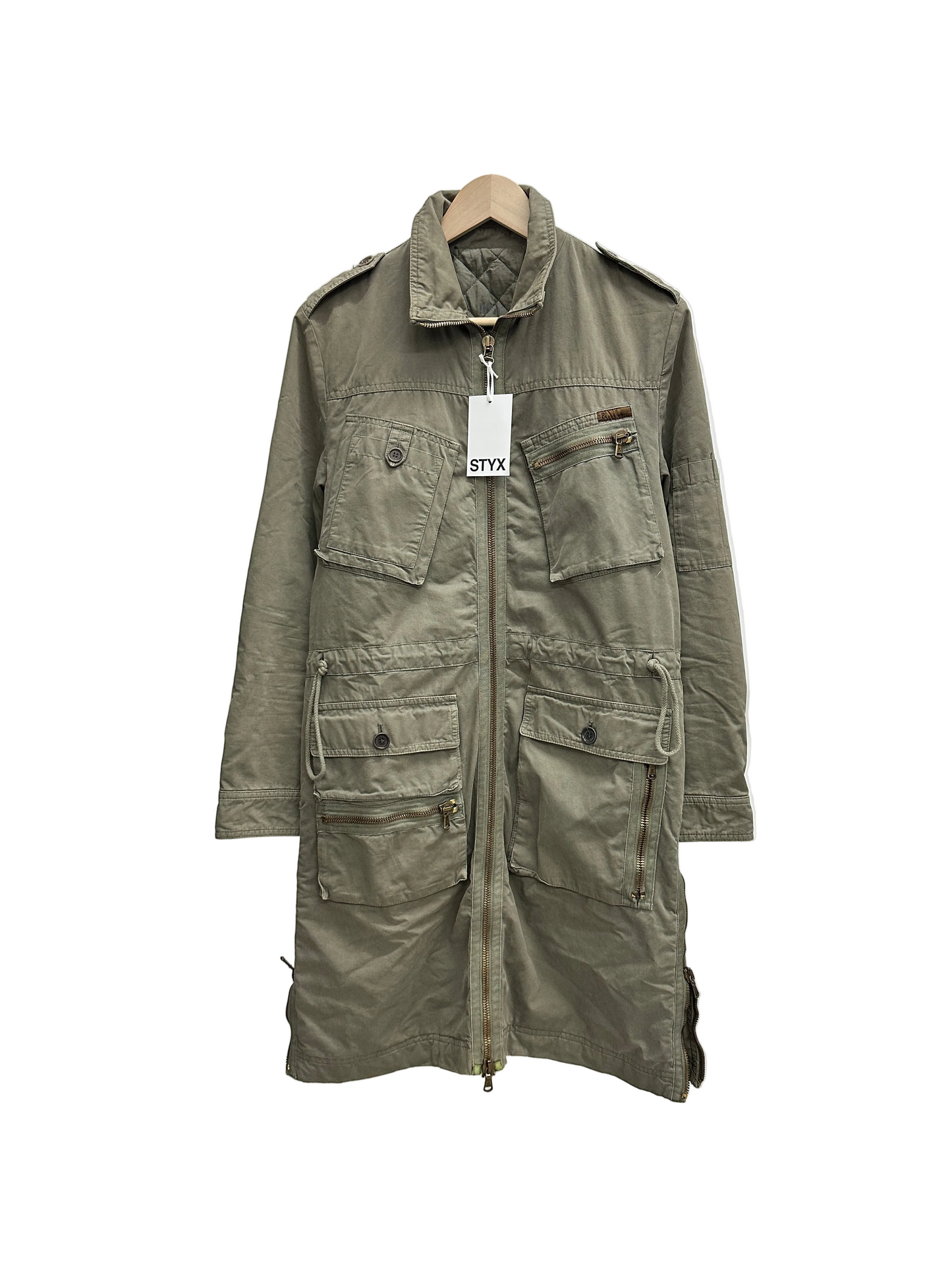 DOLCE & GABBANA green long coat (M)