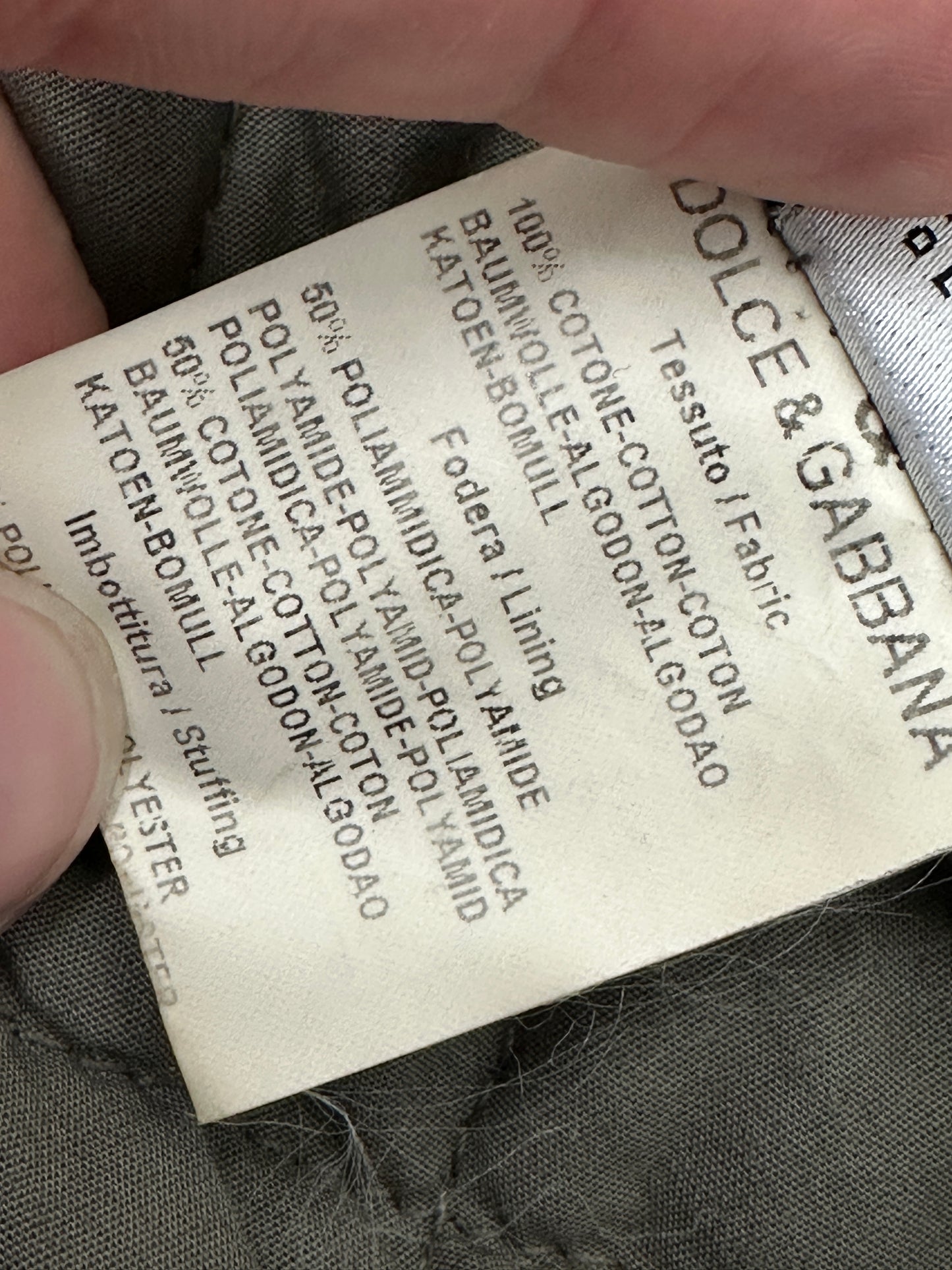 DOLCE & GABBANA green long coat (M)