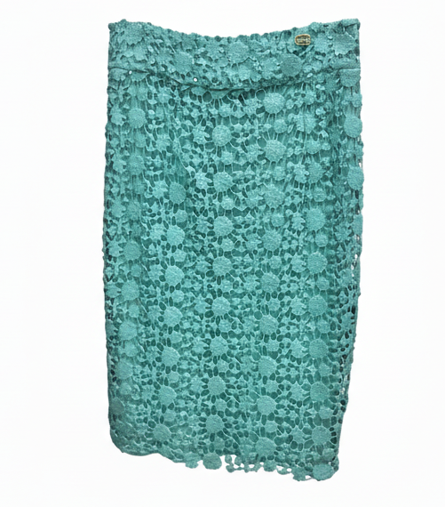 ROBERTO CAVALLI blue lace skirt (L)