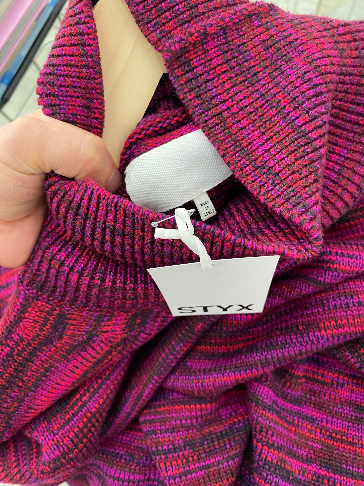 MAISON MARGIELA fuchsia turtleneck knit dress (S)