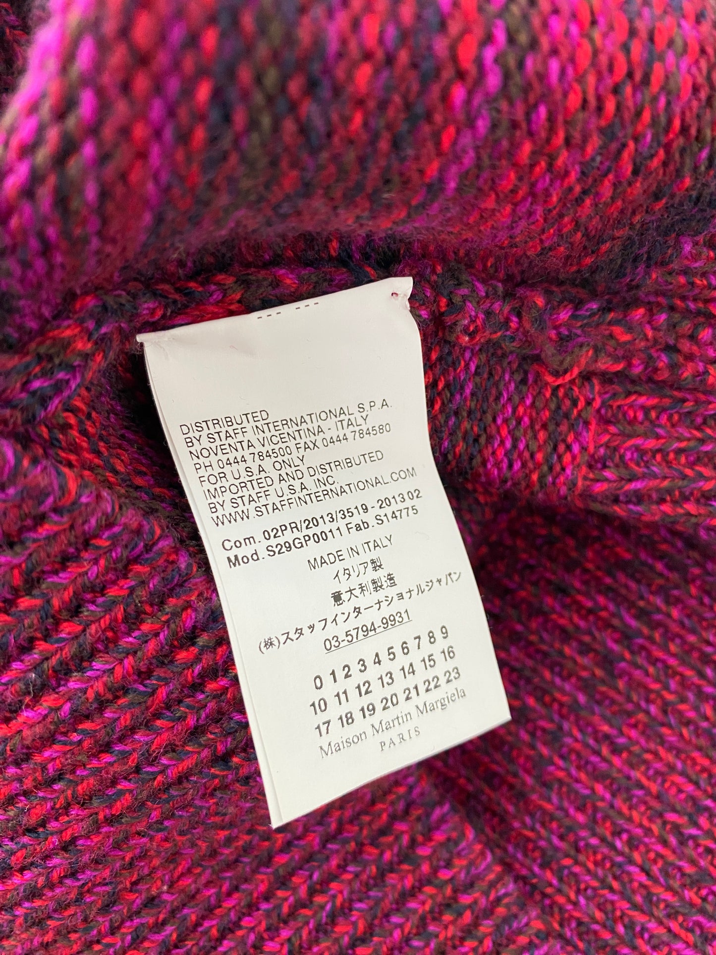 MAISON MARGIELA fuchsia turtleneck knit dress (S)