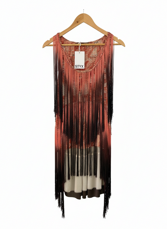 BALLY fringe silk dress (M)