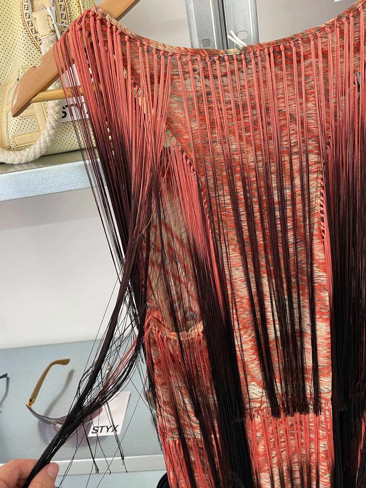 BALLY fringe silk dress (M)