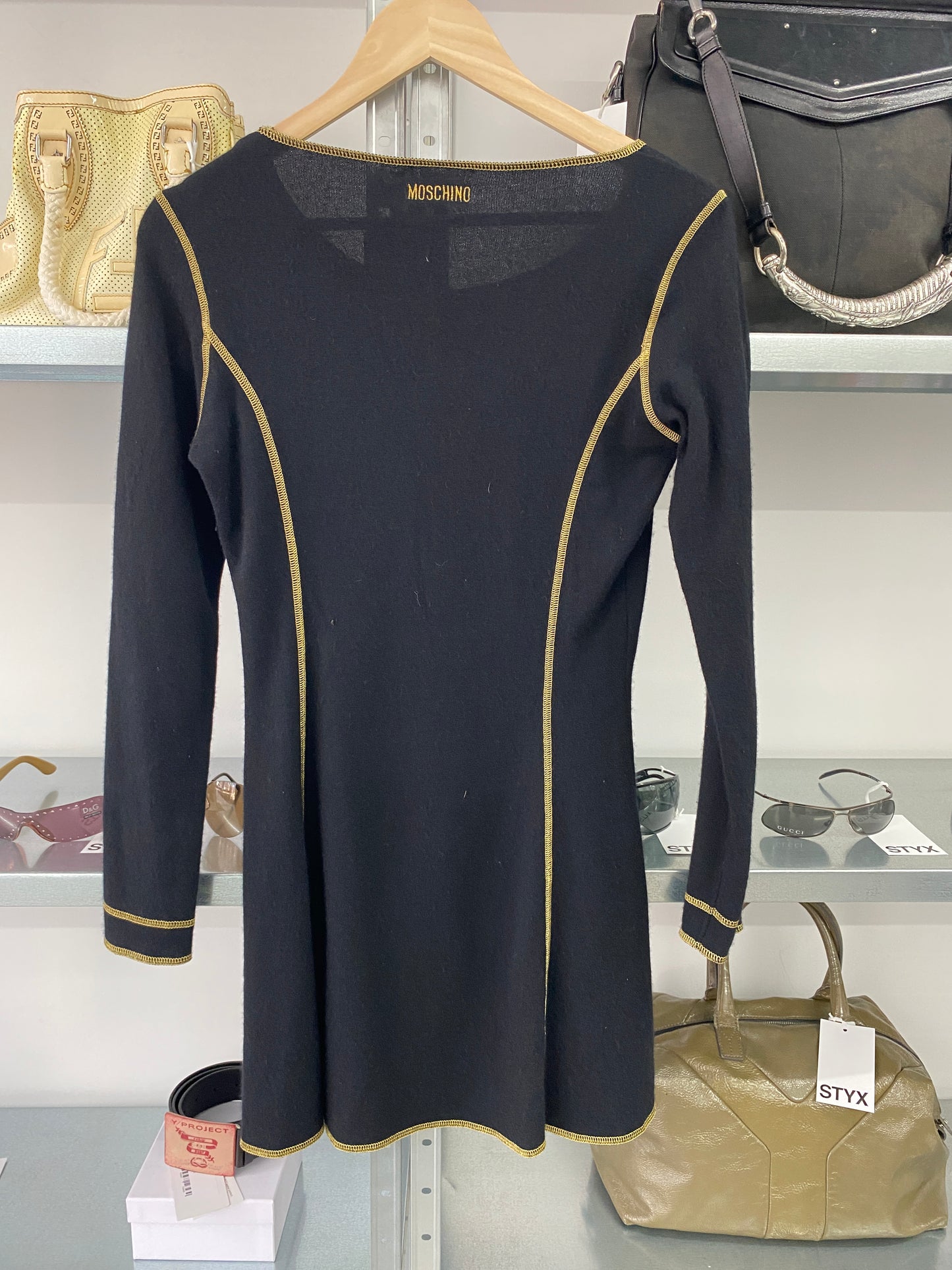 MOSCHINO knee-length dress w/ heart (M)