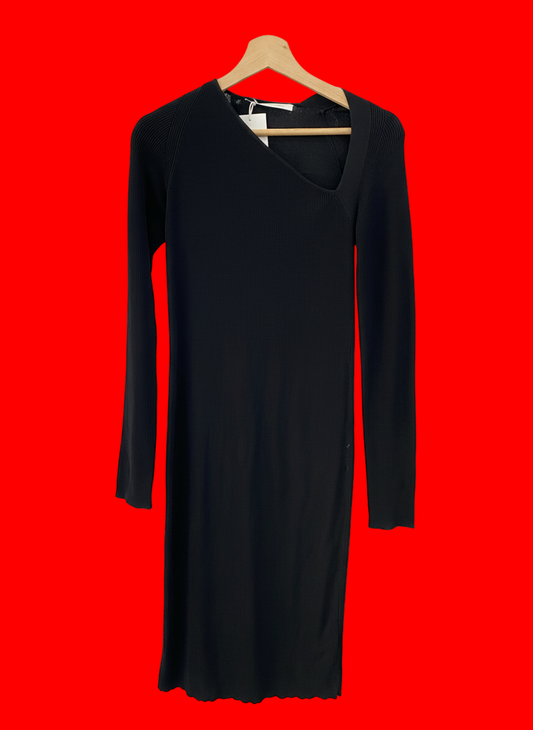HELMUT LANG asymmetrical neckline dress (S)