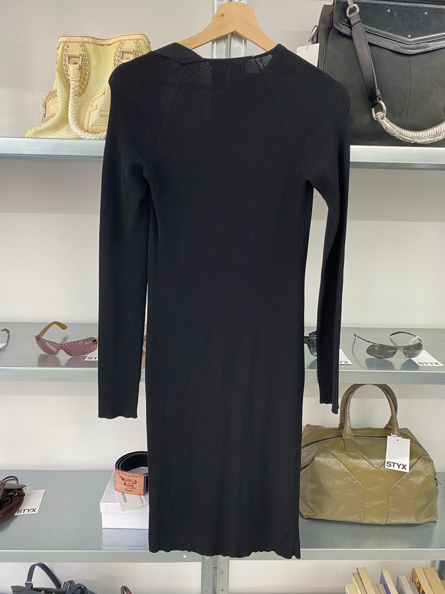HELMUT LANG asymmetrical neckline dress (S)