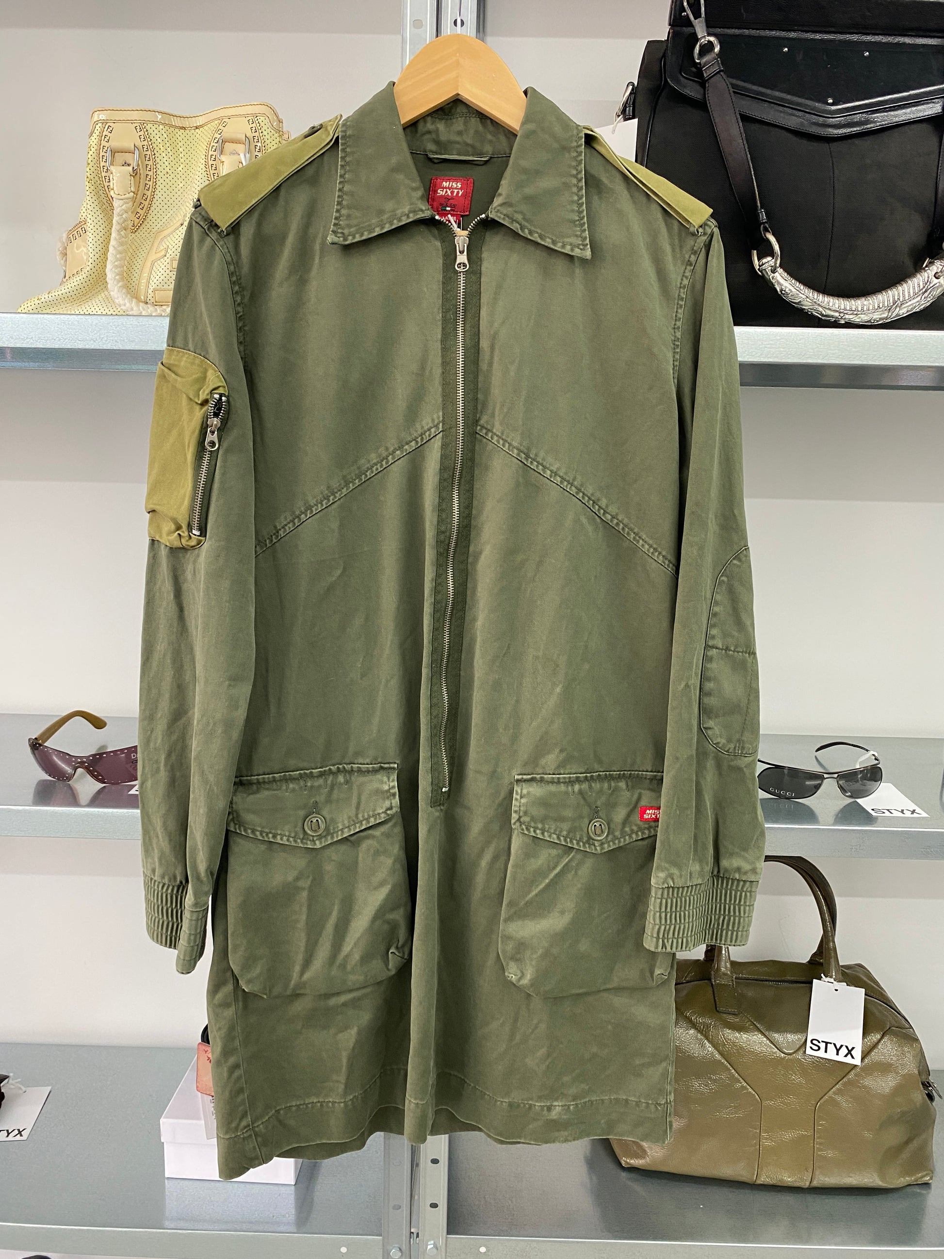 MISS SIXTY cargo green dress (L) – STYX