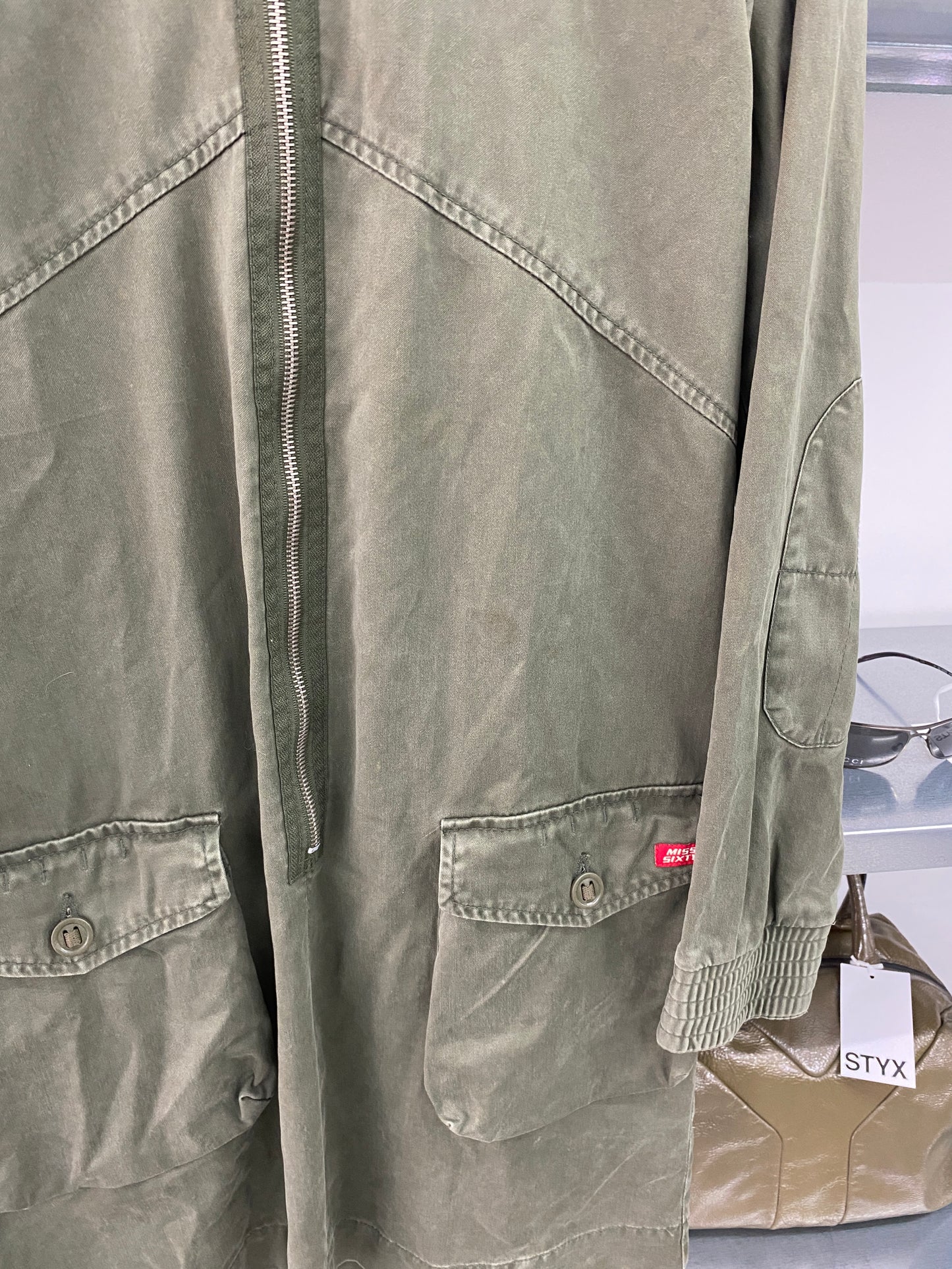 MISS SIXTY cargo green dress (L)