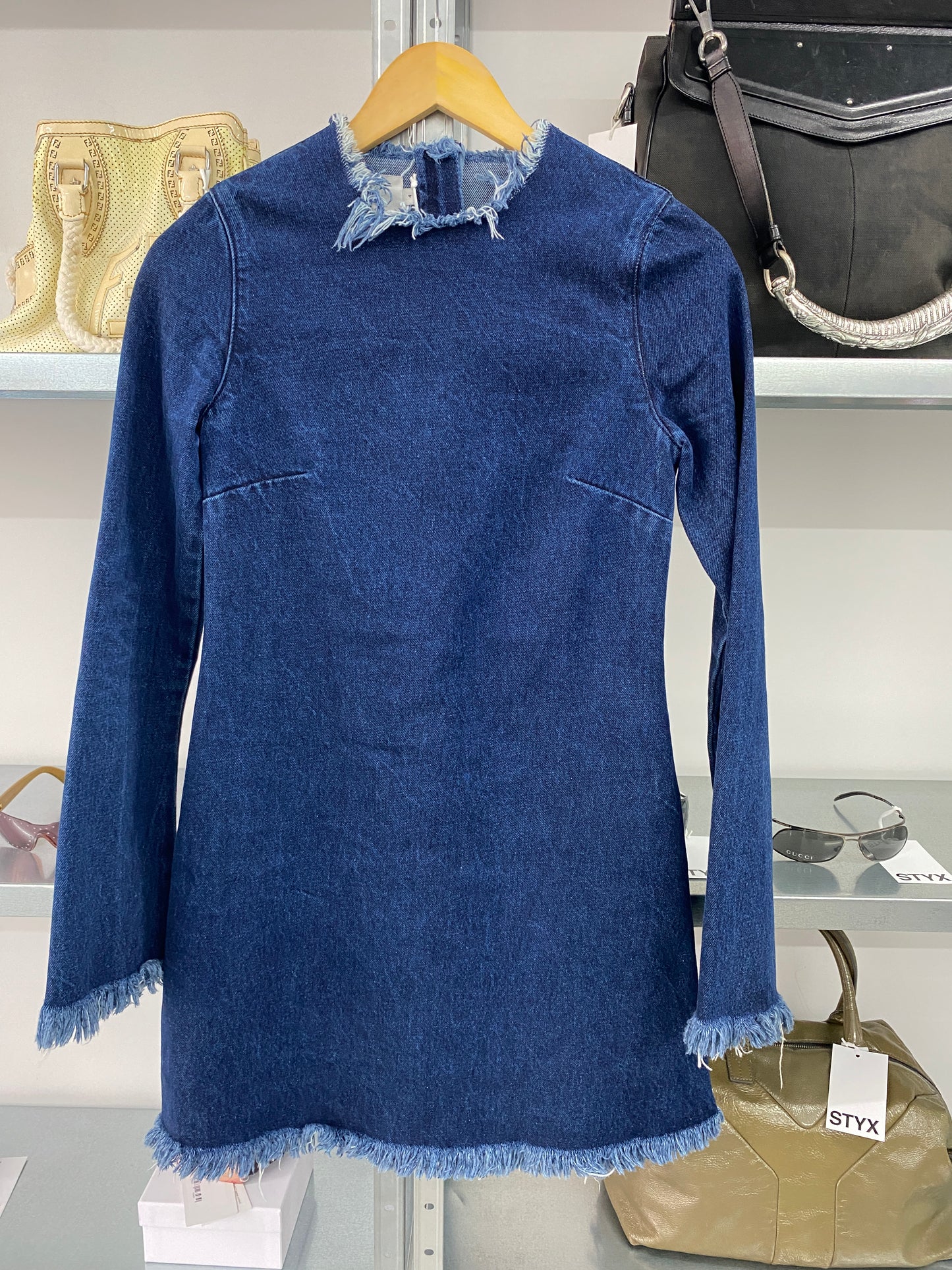 MARQUES ALMEIDA straight denim dress (S)