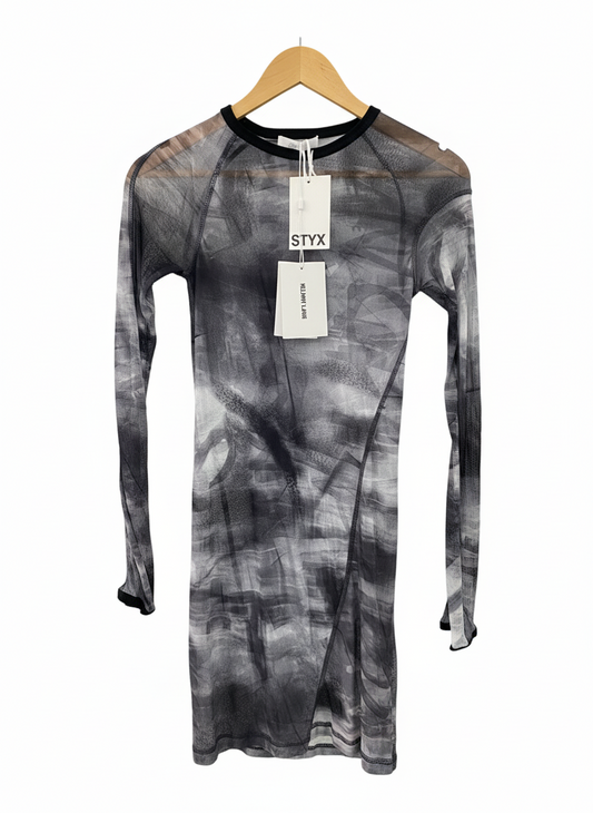 HELMUT LANG mesh print shaper dress (XS)
