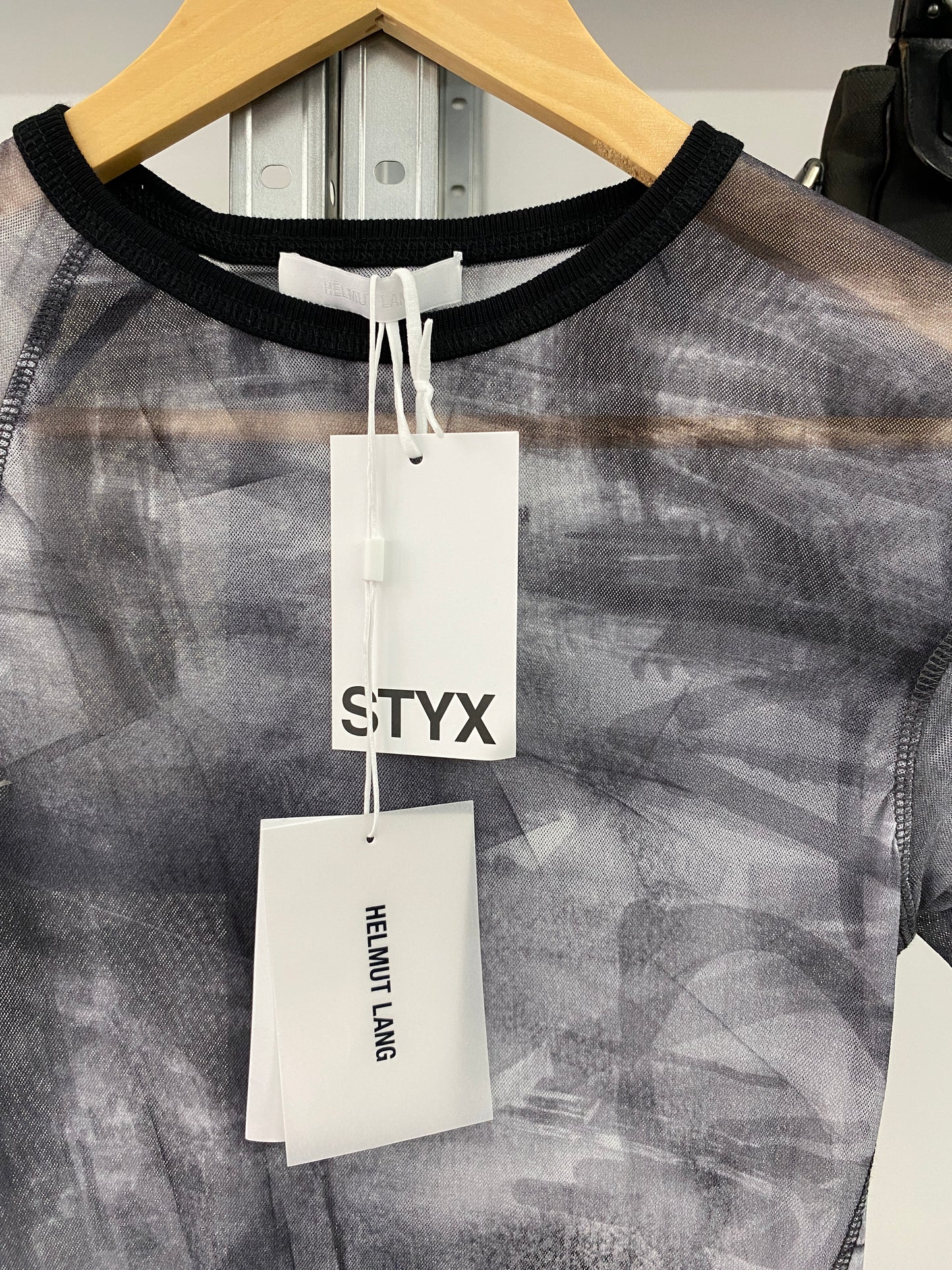 HELMUT LANG mesh print shaper dress (XS)