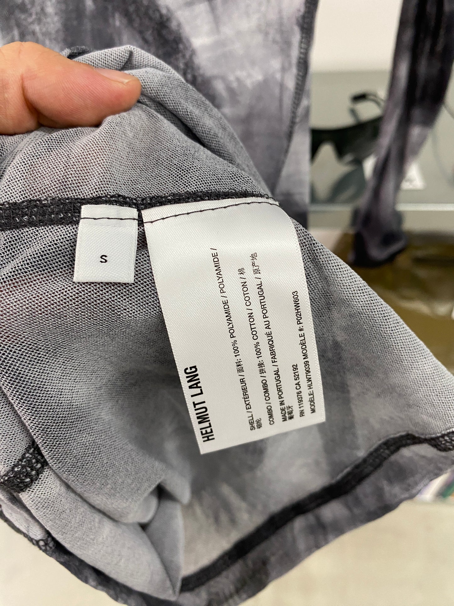 HELMUT LANG mesh print shaper dress (XS)