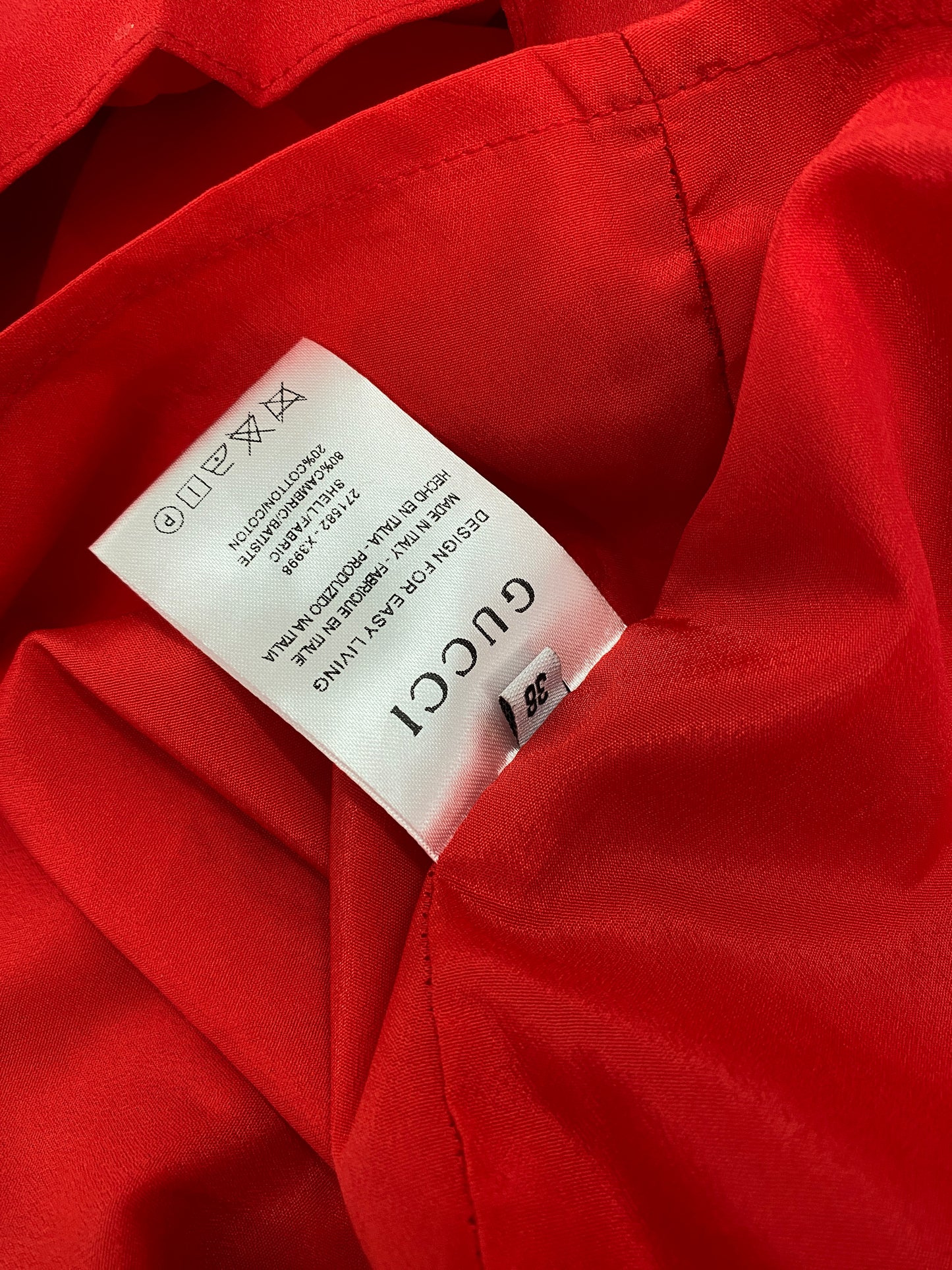 GUCCI red ruffled dress FW2015 Alessandro Michele (M)