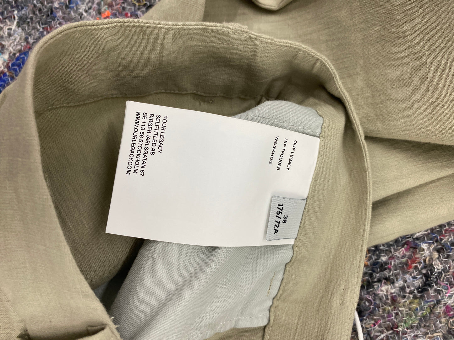 OUR LEGACY linen khaki trousers (S)