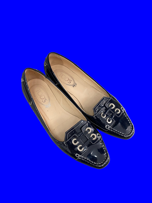 TOD’S navy polished flats (38 1/2)