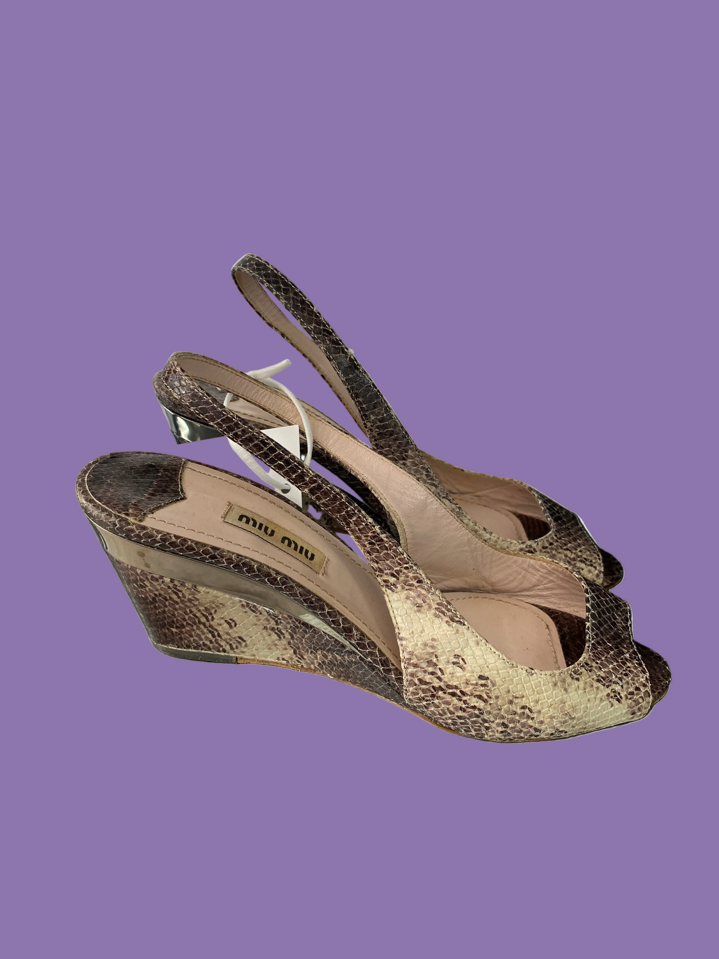 MIU MIU snakeskin wedges ( 36 1/2)