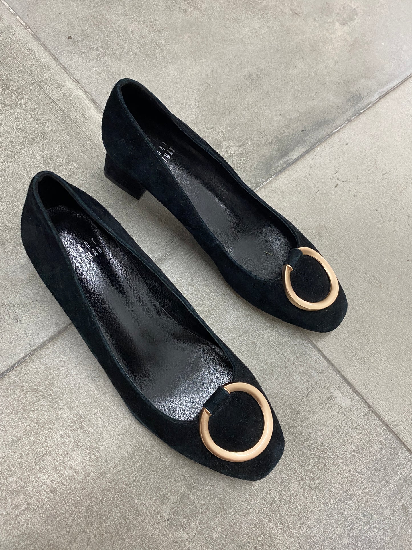 STUART WEITZMAN suede black heels (39)