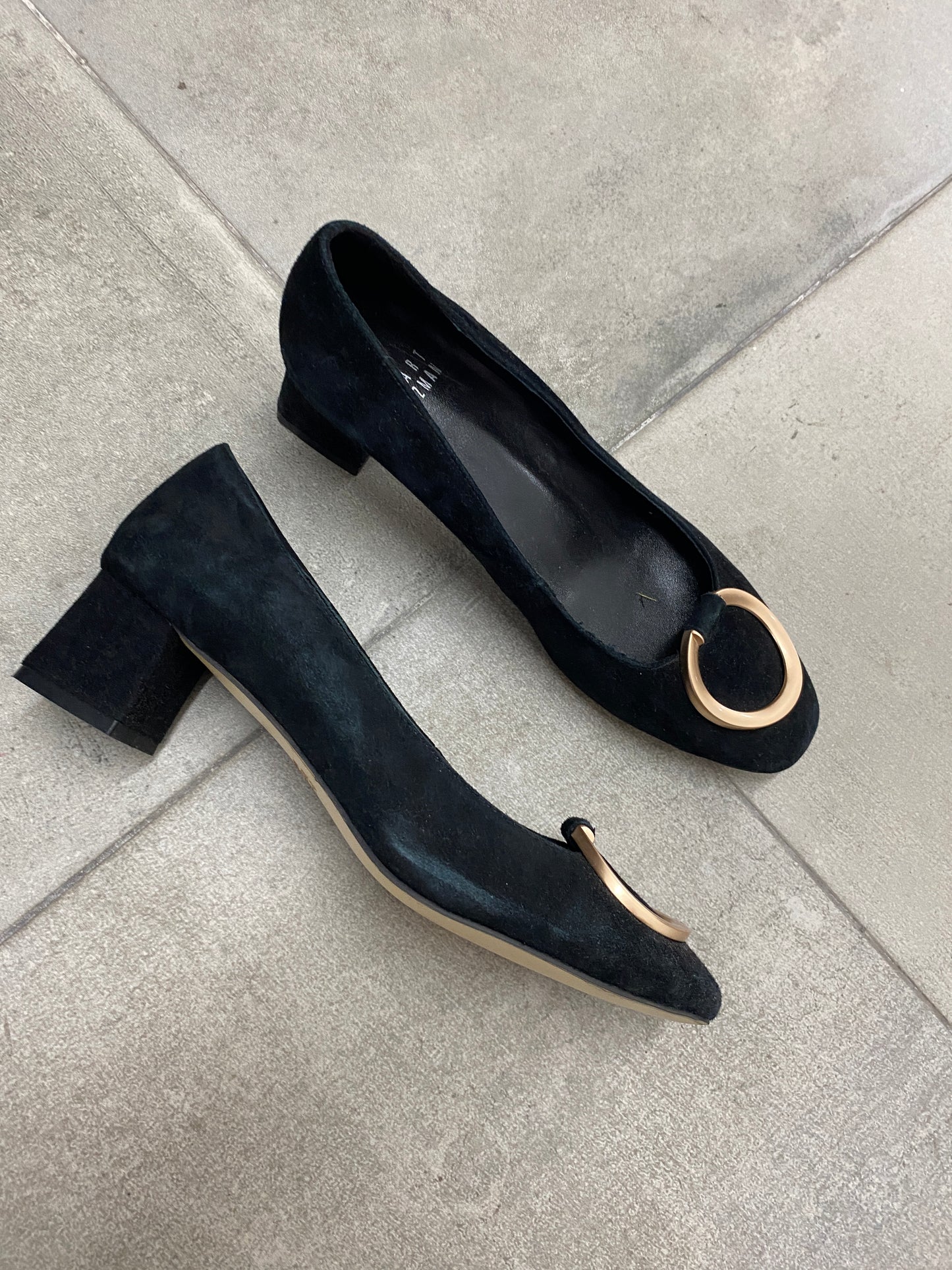 STUART WEITZMAN suede black heels (39)