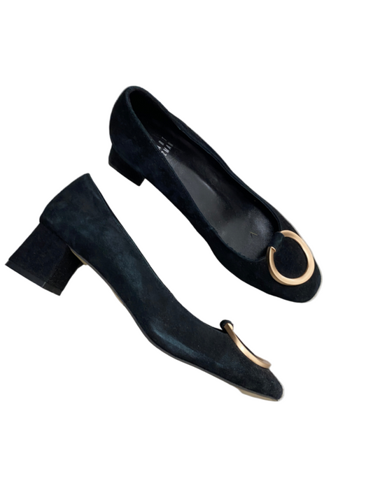 STUART WEITZMAN suede black heels (39)