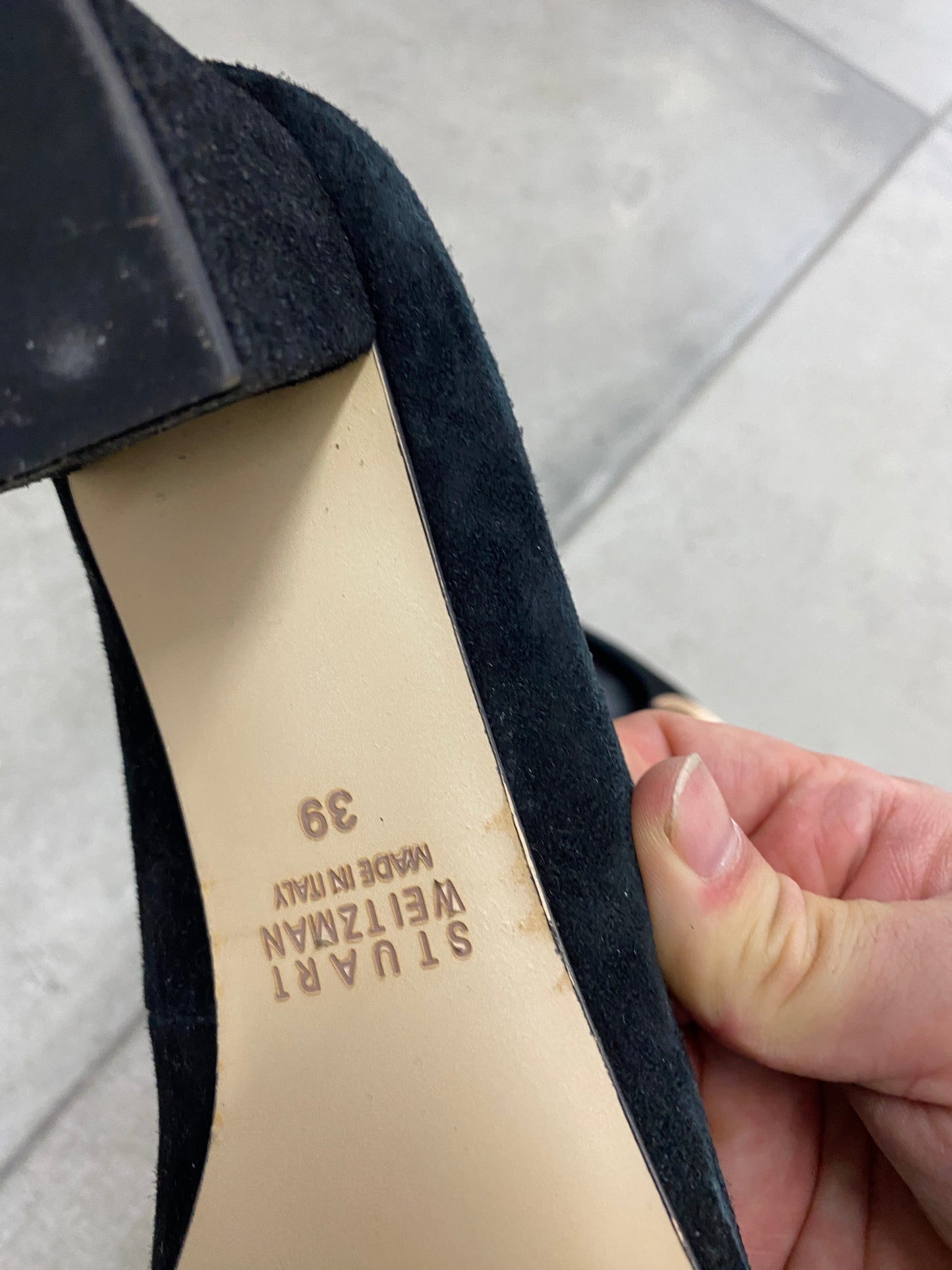 STUART WEITZMAN suede black heels (39)