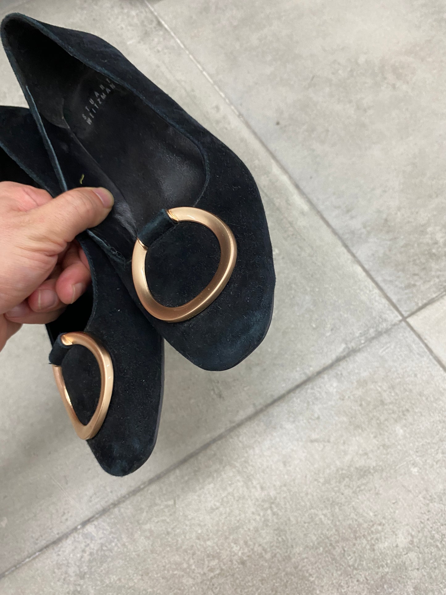 STUART WEITZMAN suede black heels (39)