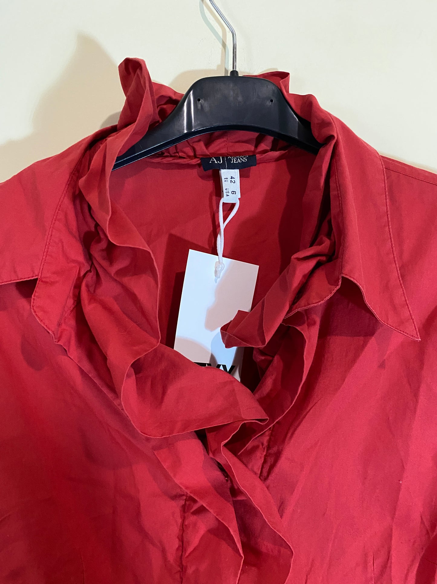 ARMANI deep red shirt (L)