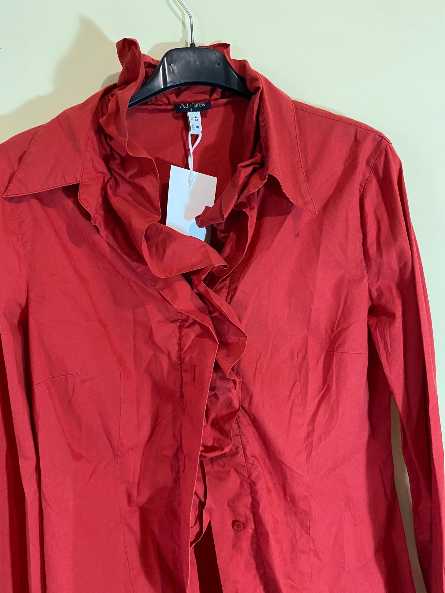 ARMANI deep red shirt (L)
