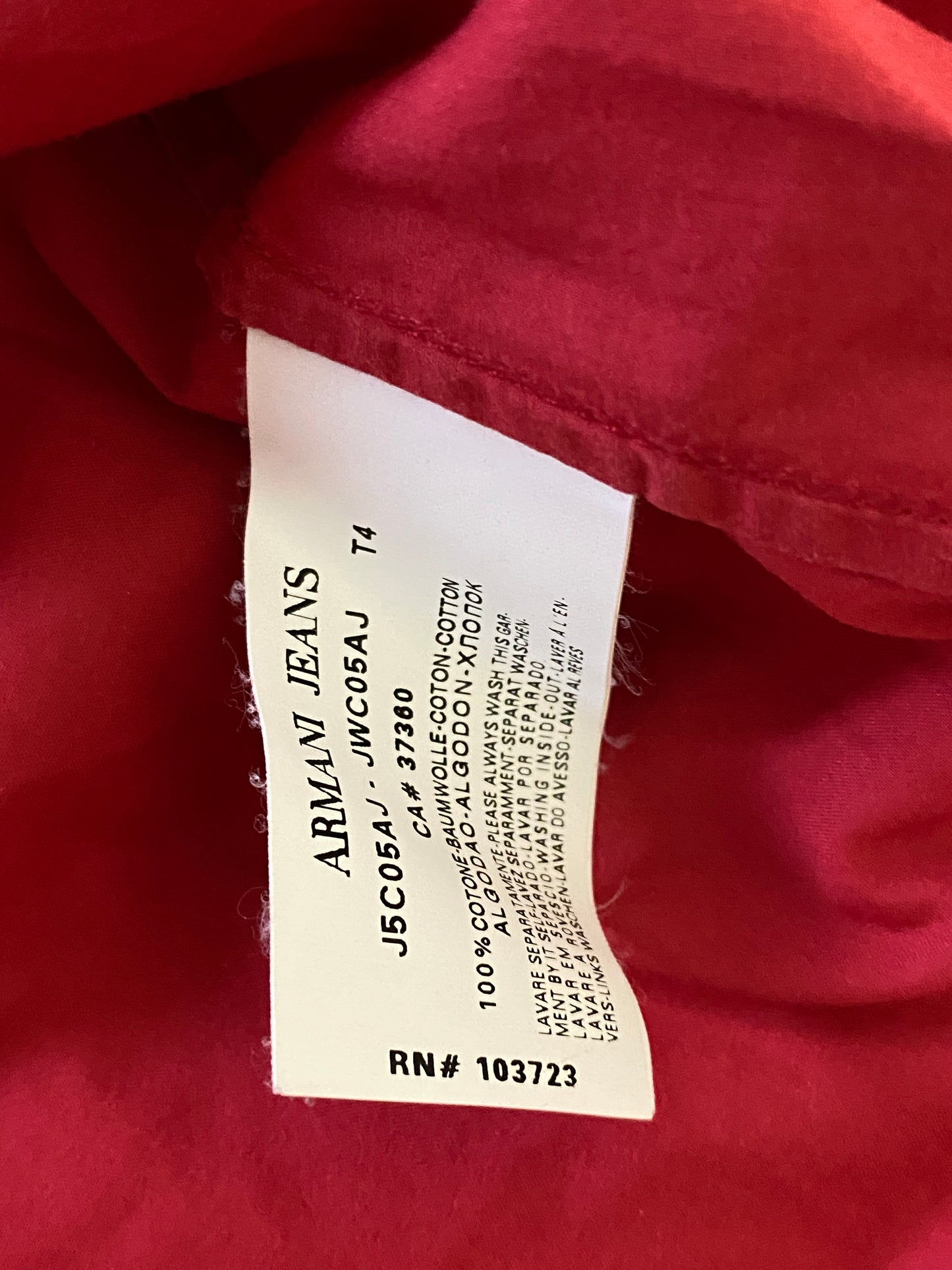 ARMANI deep red shirt (L)