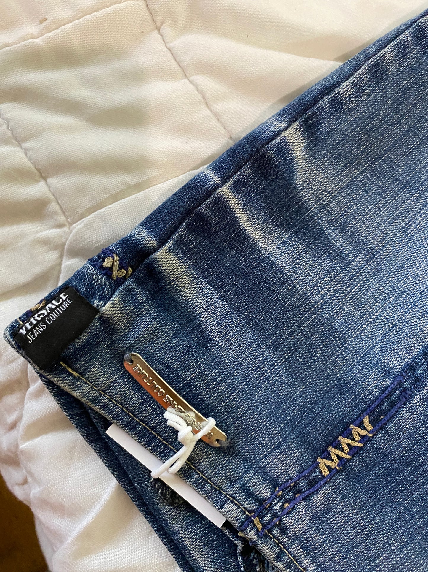 VERSACE low rise flare jeans (M)